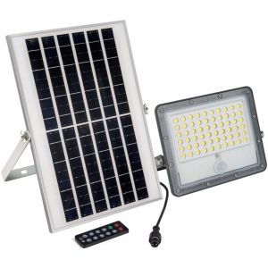 Barcelona led Projecteur de sécurité télécommandé à énergie solaire Luceco LED pour extérieur avec capteur infrarouge Noir 3500lm
