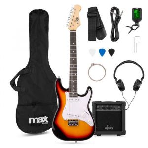 Max GigKit Junior Guitare Électrique Enfant 3/4 Sunburst avec Ampli 20W