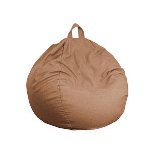 Pouf Poire Géant XXL tissu effet lin - 120x150 cm - Marron