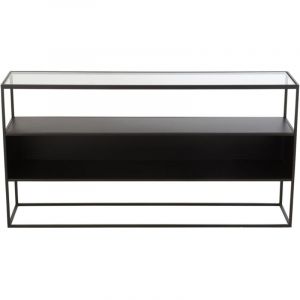 Hellin Console avec niche en métal noir et verre L140 - luce