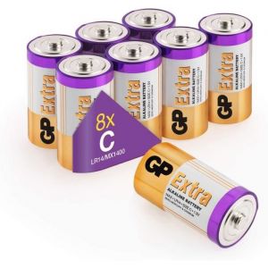 GP Piles c Lot de 8 - Batteries LR14 Alcalines 1,5V Extra