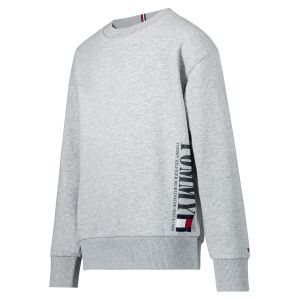 Tommy Hilfiger Sweat droit signature verticale coton molleton bio Gris - Couleur Gris - Taille 8-10 ans