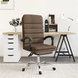 VidaXL Fauteuil de massage inclinable de bureau Marron Tissu