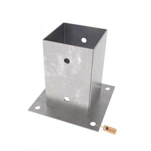 GeZu Impex Support Poteau a Visser Galvanis&eacute; &agrave; chaud 141 x 150 mm pour bois pied platine cl&ocirc;ture pergola angle base