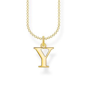 Thomas Sabo Chaîne lettre Y or Argent sterling 925, doré or jaune 18 carats Jaune