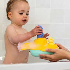 Le sous-marin de bain mr renard, made in france en matière recyclée, jaune