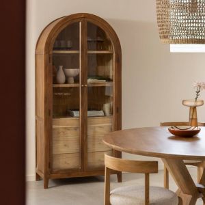 Vitrine en bois d'acacia