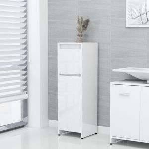 VidaXL Armoire de salle de bain Blanc brillant 30x30x95 cm Agglom?r?