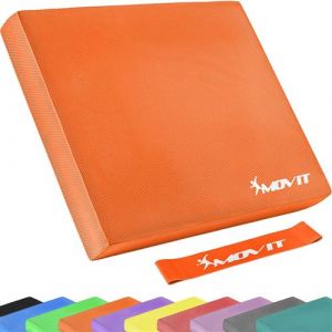 Image de MOVIT Balance Pad Tapis d'entaînement / Coussin d'équilibre orange avec bande d´entraînement