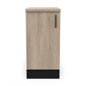 Demeyere Éléments séparés bas - Meuble bas 1 porte 40 cm Origan noir et bois - Naturel
