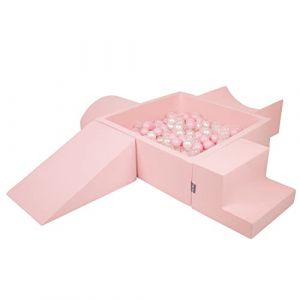Aire De Jeux En Mousse Avec Carré Piscine à Balles (300 Balles) Pour Enfants, Rose:Rose Poudre/Perle/Transparent - rose:rose poudre/perle/transparent