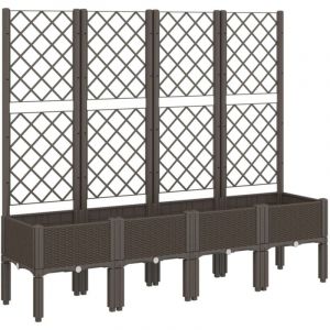 VidaXL Jardinière avec treillis marron 160x40x142 cm pp