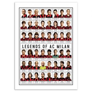 Wall Editions Poster Legends of AC Milan Olivier Bourdereau multicolore - 30x40 cm