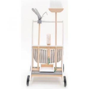 Chariot Nettoyage pour Enfants Montessori Robincool Clean Up 35x43x56,5 cm Bois Éco Serpillière, Balai, Balayette et Pelle
