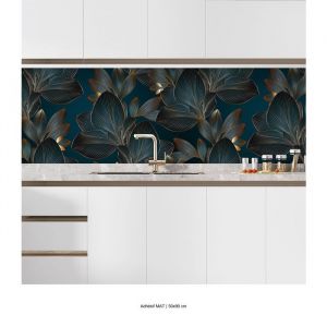 Lumal&eacute;a - Cr&eacute;dence adh&eacute;sive cuisine - Feuilles tropicales - 50x90 cm - Adh&eacute;sif mat