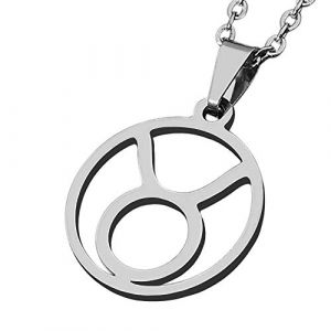 Zense Pendentif Zodiaque Taureau pour Homme ZP0235 - avec chaîne 51 cm