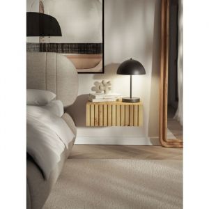 Image de Table de chevet suspendue avec tiroir – TELIRE – 50 cm – chêne artisan