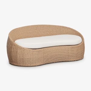 Canap&eacute; De Jardin 3 Places En Rotin Synth&eacute;tique Clarnyx Naturel