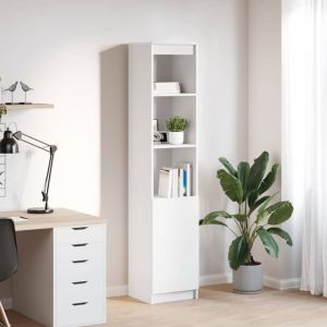 VidaXL Buffet haut blanc 37,5x35x180 cm bois d'ingénierie
