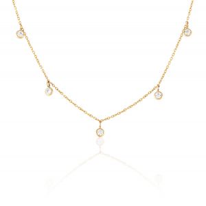 Image de Cleor Collier Collier en Or 375/1000 Jaune et Oxyde Blanc Femme blanc - Taille 42