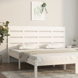 VidaXL Tête de lit Blanc 120x3x80 cm Bois massif de pin