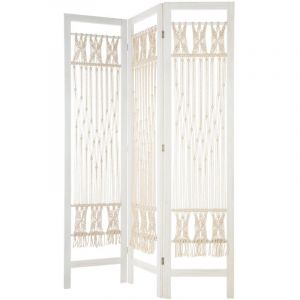 Atmosphera Paravent Déco Macramé "Été" 170cm Blanc