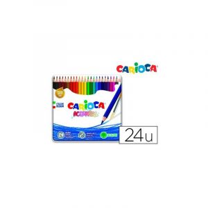 Carioca Crayons colorés boîtier métallique aquarelle de 24 couleurs assorties