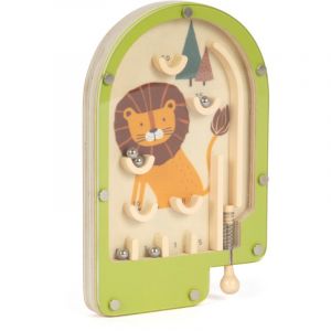 Legler Mini Lion en Bois, Flipper, Jeu d'adresse, à partir de 3 Ans, 12607, Coloured