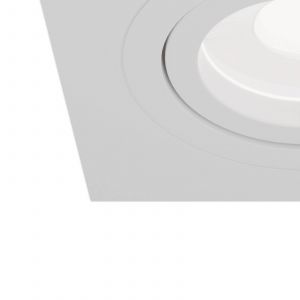 Boutica-design Spot encastré Atom, GU10, blanc, cadre angulaire
