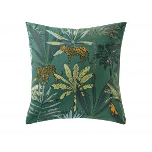 Taie d'oreiller réversible 65x65 verte en coton