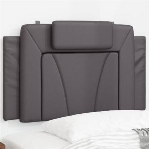 VidaXL Coussin de tête de lit gris 90 cm similicuir