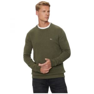 Tommy Jeans Pull Homme Slim Fit Crew Neck Sweater Pull en Maille, Vert (Fatigue Green), S
