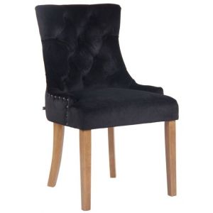 Image de CLP Chaise de salle à manger Aberdeen en Velours noir Antique clair
