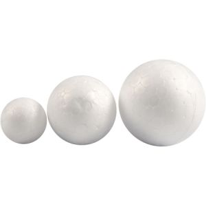 Image de Creotime Set de boules en polystyrène - 20 à 40 mm - 12 pcs