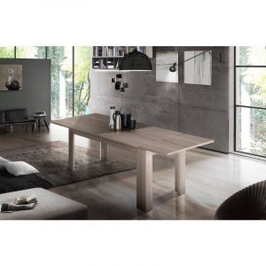 Alter Table de salle à manger extensible, Made in Italy, Table moderne avec rallonges, Console extensible, 160 / 210x90h75 cm, couleur orme perlé - Dmora