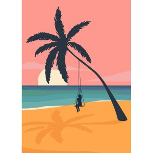 Ceanothe Tableau sur toile palmier 30x45 cm - Impression sur Toile Murale Décorative - Image imprimée en hd sur Toile - Toile sur Châssis en Bois