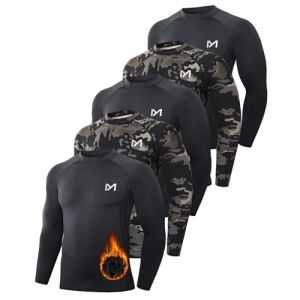 MEETWEE Tee Shirt Thermique Homme, sous-Vêtements Thermiques de Compression à Manches Longues Chemises de Sport pour Hommes Running Gym