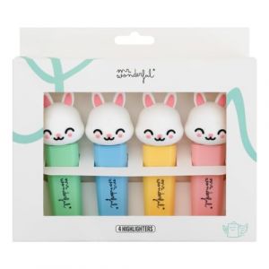 Mr. Wonderful Mr.Wonderful - Set de 4 surligneurs Lapin - It’s a good day to have fun
