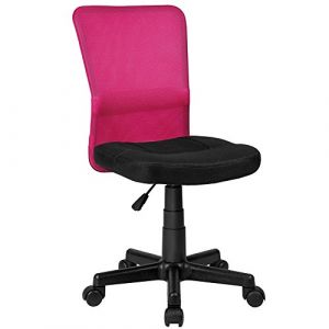 BAKAJI Chaise de Bureau de Chambre pivotante en Tissu Filet Hauteur réglable avec roulettes (Noir fuché)