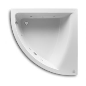 Roca Baignoire d'angle hydromassante EASY Tonic 1350 x 1350mm BLANC