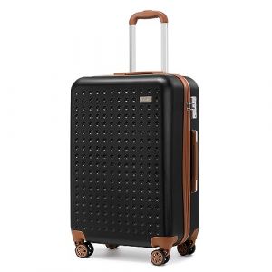 Image de Kono Valise Moyenne 67cm, Valise Soute en ABS Valise Rigide 4 roulettes Valise de Voyage avec Serrure TSA, 65L (Noir)