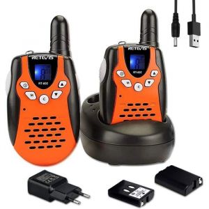 Talkie Walkie Enfant Rechargeable Retevis RT602 - Orange, 8 Canaux 99 Codes 3-12 ans orange