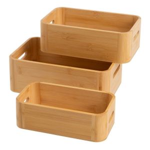 Set de 3 caisses en bambou