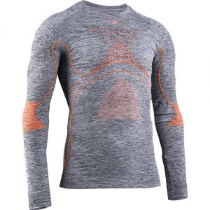 X-Bionic Vêtements intérieurs L/s Energy Accumulator 4.0 - Grey Melange / Orange - Taille S