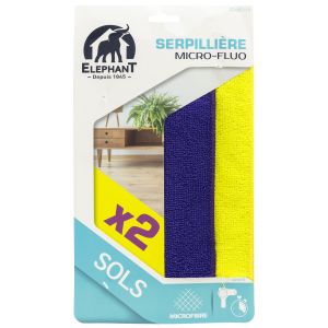 Eléphant Pack de 2 serpillières Fluo - microfibre