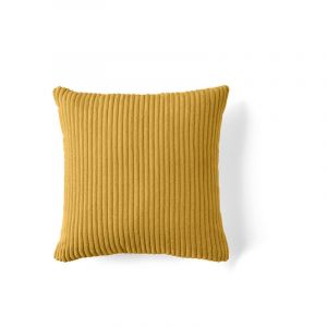 Selma - coussin - en velours c&ocirc;tel&eacute; - 40x40 cm - Jaune
