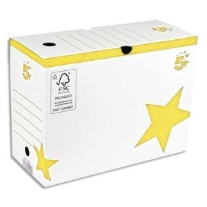 Image de 5 &eacute;toiles 25 bo&icirc;tes &agrave; archives en carton ondul&eacute; dos de 15 cm