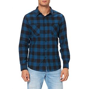 Urban classics Chemise Manche Longue Checked L Blue / Black