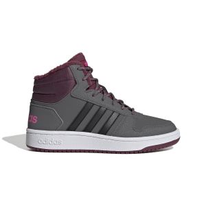 Adidas Baskets Grises Fille Hoops Mid 2.0 K
