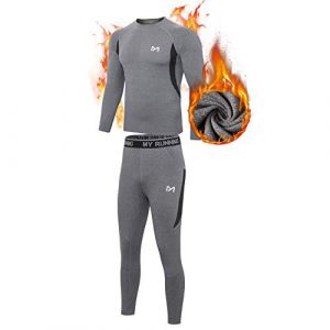 MEETYOO Ensemble de sous-V&ecirc;tements Thermiques Homme, Sport Base Layer Maillot Manches Longues Pantalon Quick Dry Sou Vetement pour L'entra&icirc;nement Ski Running Randonn&eacute;e